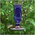 Blue Antique Bottle Hummingbird Feeder (16 oz)